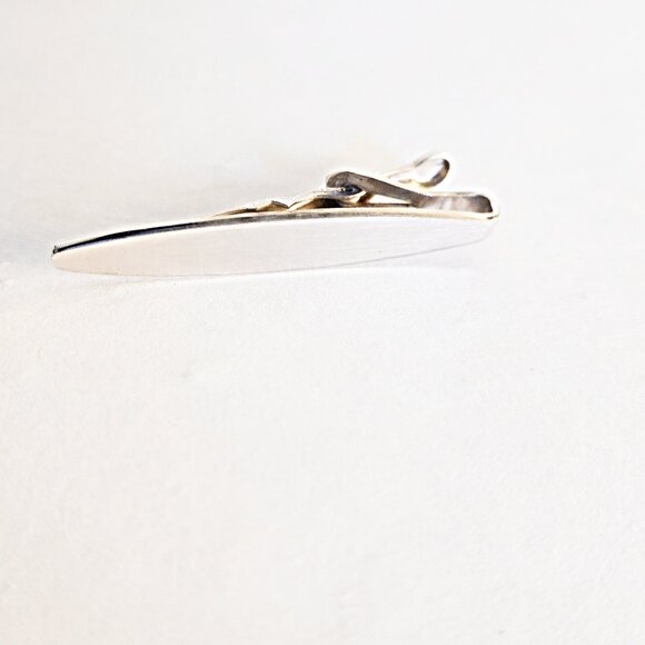 Swank Silver Tone Tie Bar Clip Clasp Mid Century - Picture 1 of 2